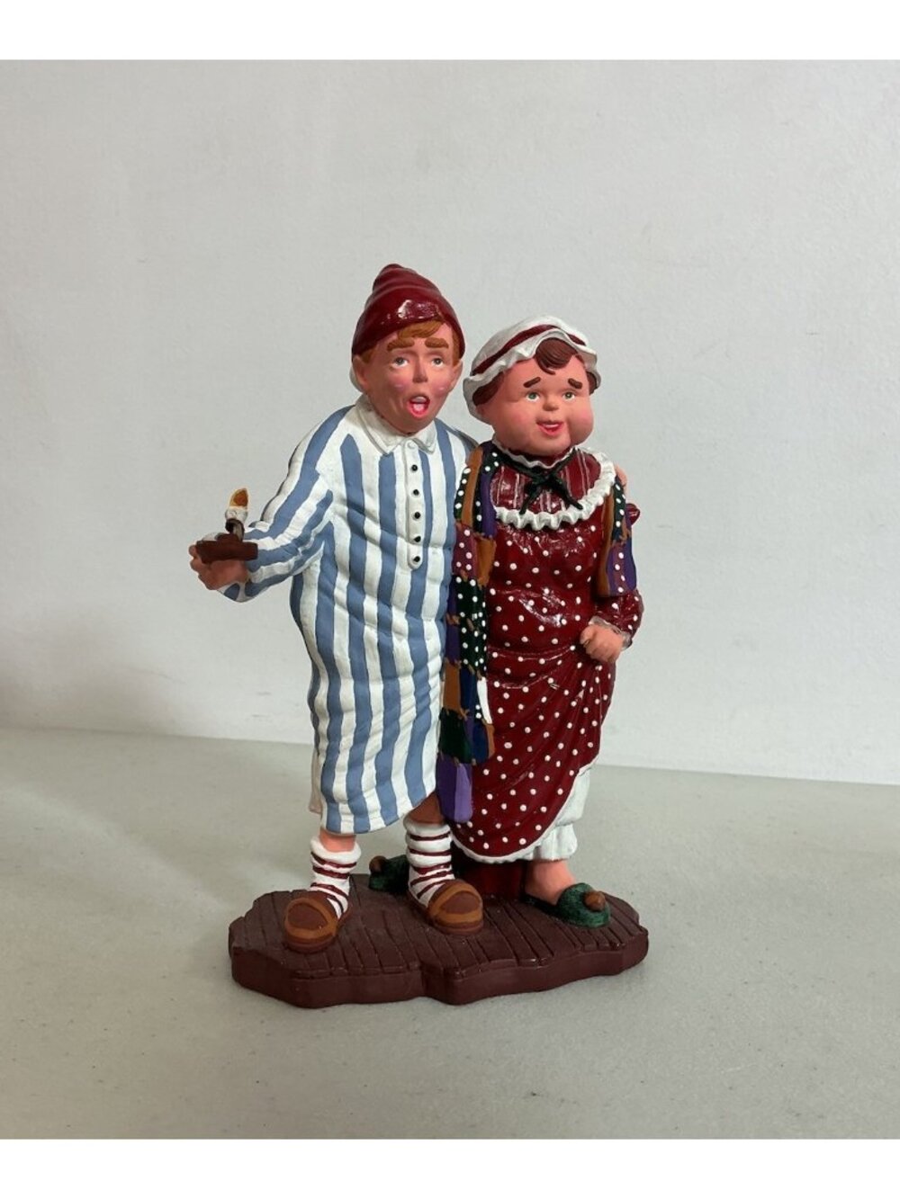 Vintage Dept 56 Mama In Her Kerchief Papa In His Cap Christmas Figurine 8”